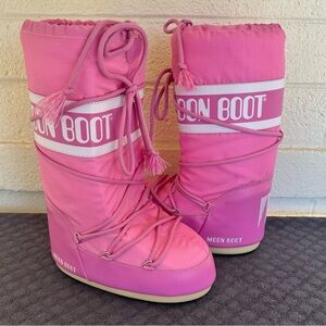MOON BOOT WOMEN ICON NYLON SNOW BOOTS PINK SIZE 4 to 7